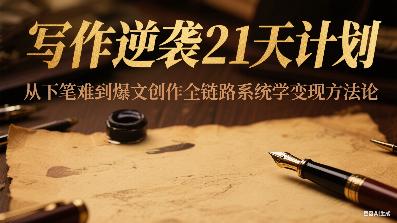 写作逆袭21天计划：从下笔难到爆文创作全链路系统学变现方法论-梵摄网创
