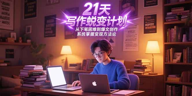 21天写作蜕变计划，从下笔困难到爆文创作，系统掌握变现方法论-梵摄网创