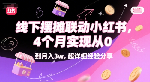 线下摆摊联动小红书，4 个月实现从 0 到月入3w，超详细经验分享引流获客-私域-网赚项目-副业赚钱-互联网创业-资源整合星途社