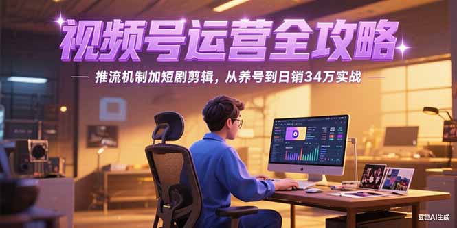 2025视频号运营全攻略，推流机制加短剧剪辑，从养号到日销34万实战-梵摄网创