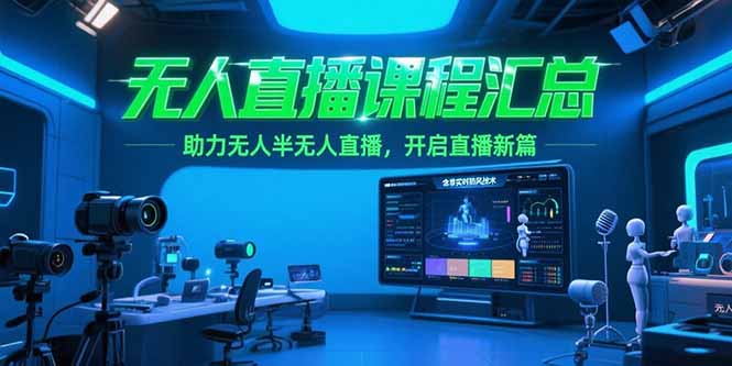 无人直播课程汇总，含非实时防风技术，助力无人半无人直播，开启直播新篇-梵摄网创