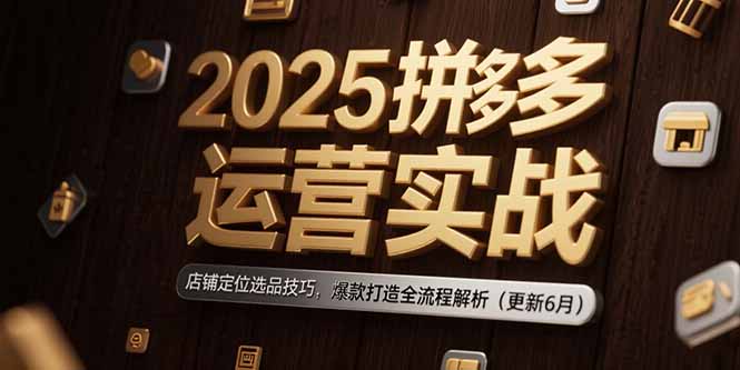 2025拼多多运营实战：店铺定位选品技巧，爆款打造全流程解析(更新6月-梵摄网创