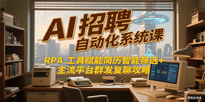 AI招聘自动化系统课，RPA工具赋能简历智能筛选+主流平台群发复聊全攻略-余宽网创