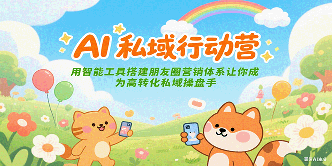 AI私域行动营：用智能工具搭建朋友圈营销体系让你成为高转化私域操盘手-余宽网创