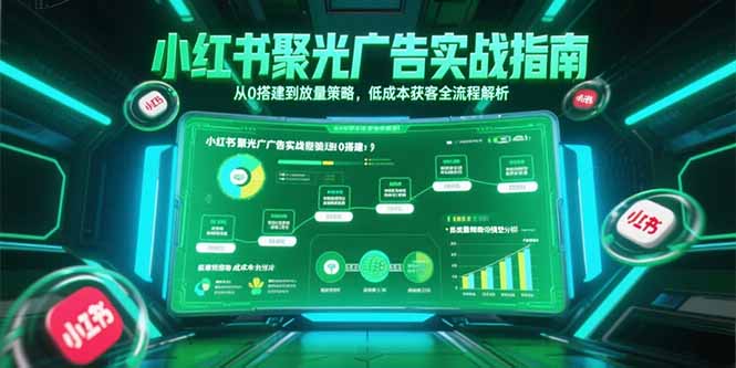 小红书聚光广告实战指南，从0搭建到放量策略，低成本获客全流程解析-余宽网创