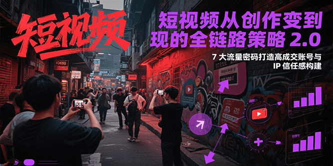 短视频从创作到变现的全链路策略2.0，7大流量密码构建IP信任感打造高成交账号-梵摄网创