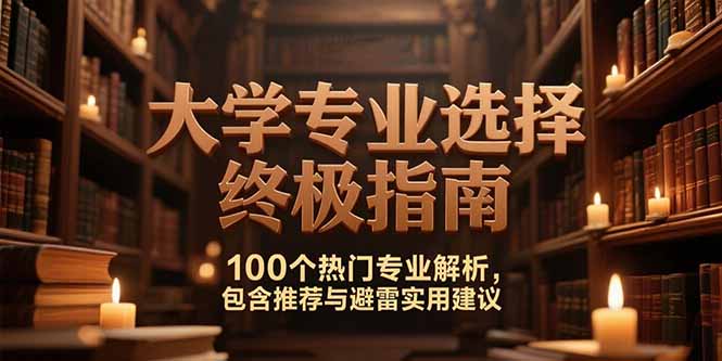 付费文：大学专业选择终极指南,100个热门专业解析,包含推荐与避雷实用建议-余宽网创