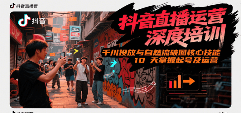 抖音直播运营深度培训，千川投放与自然流核心技能，10天掌握起号及运营(6-7月新课)-余宽网创
