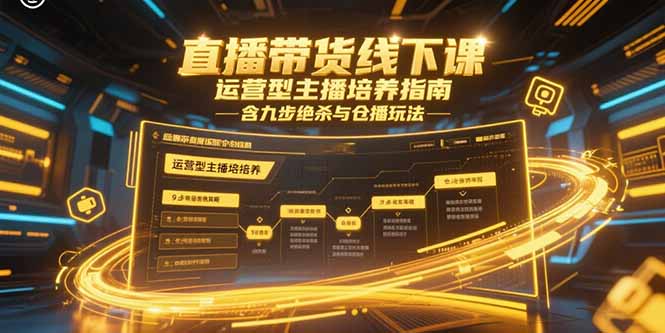 直播带货线下课，运营型主播培养指南，含九步绝杀与仓播玩法-余宽网创