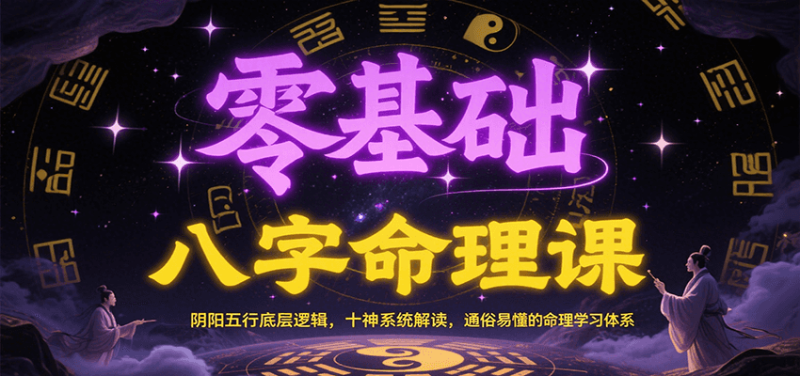 零基础八字命理课:阴阳五行底层逻辑,十神系统解读,通俗易懂的命理学习体系-余宽网创