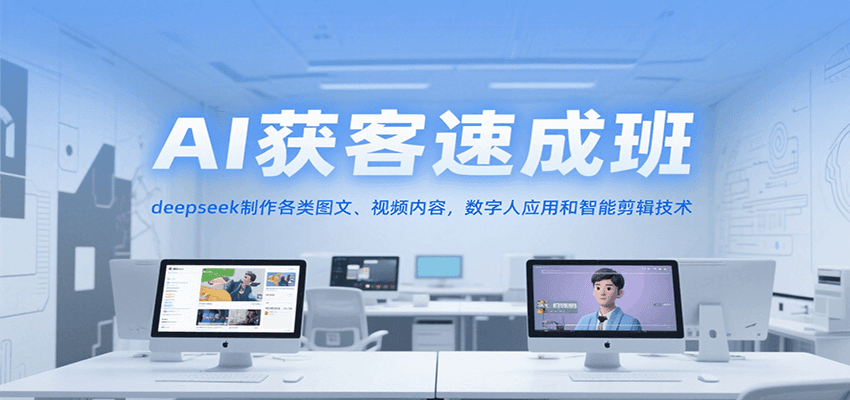 AI获客速成班，deepseek制作各类图文、视频内容，数字人应用和智能剪辑技术-梵摄网创