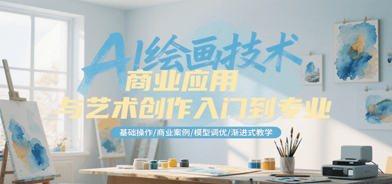 AI绘画技术商业应用与艺术创作入门到专业,基础操作/商业案例/模型调优/渐进式教学-余宽网创