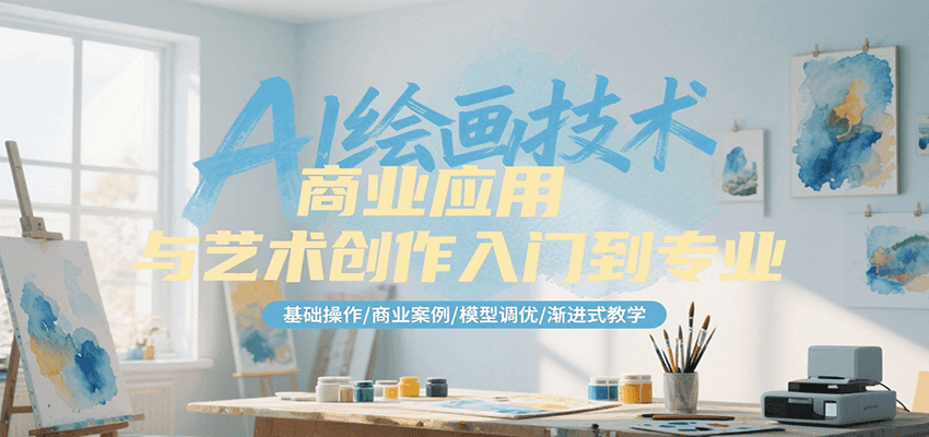 AI绘画技术商业应用与艺术创作入门到专业，基础操作/商业案例/模型调优/渐进式教学-梵摄网创