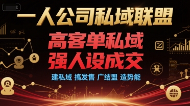 一人公司私域联盟，高客单私域，强人设成交，建私域 搞发售 广结盟 造势能引流获客-私域-网赚项目-副业赚钱-互联网创业-资源整合星途社