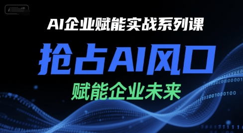 AI企业赋能实战系列课，抢占AI风口，赋能企业未来引流获客-私域-网赚项目-副业赚钱-互联网创业-资源整合星途社
