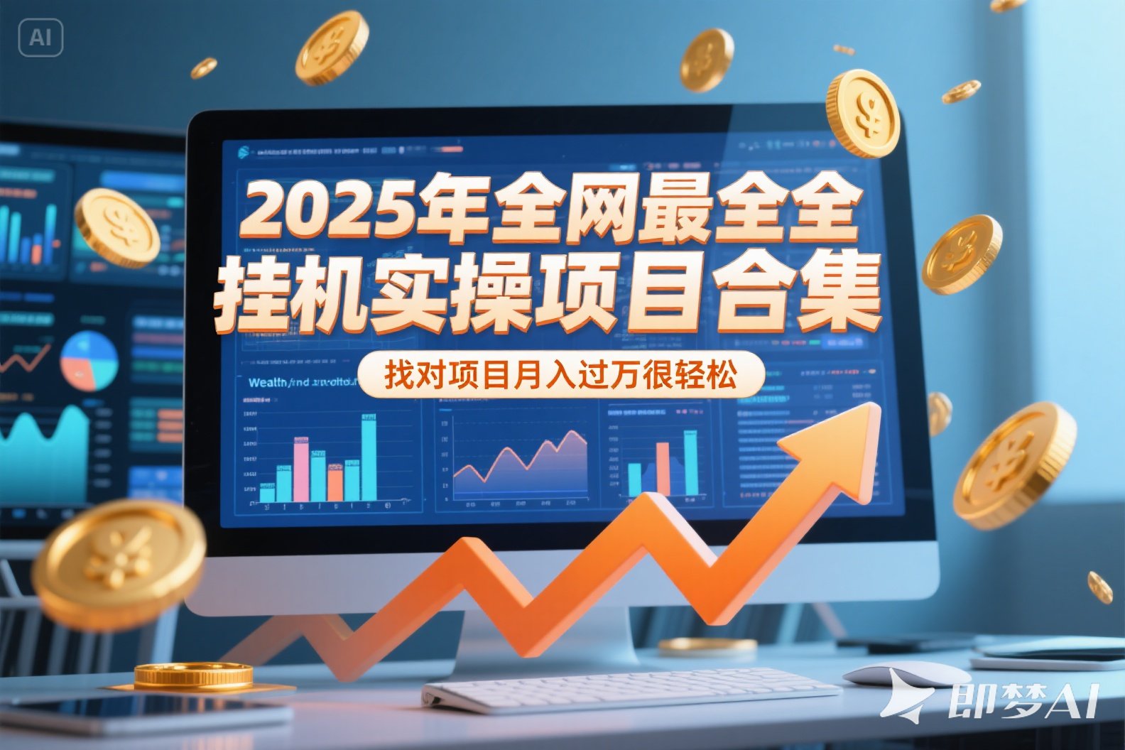 2025年挂机实操项目实操演练，挂机类型，AI直播类型，轻资产创业类型…-余宽网创