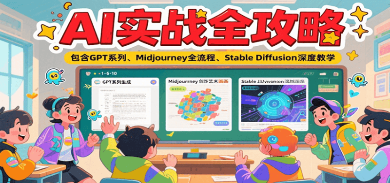 AI实战全攻略，包含GPT系列、Midjourney全流程、Stable Diffusion深度教学-余宽网创