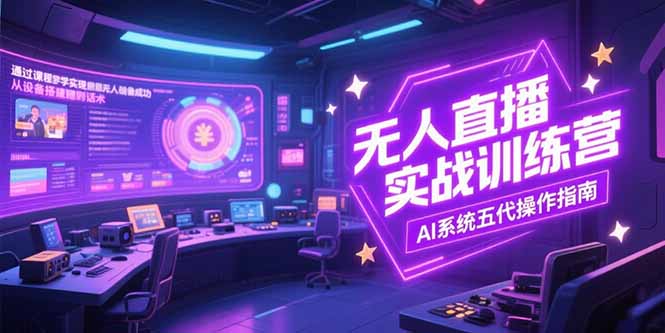 无人直播实操训练营，从设备搭建到话术，AI系统五代操作指南(7月更新-梵摄网创