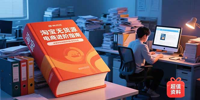 淘宝无货源电商进阶指南，包含新人课、进阶课，配套资料，蓝海选品等-梵摄网创