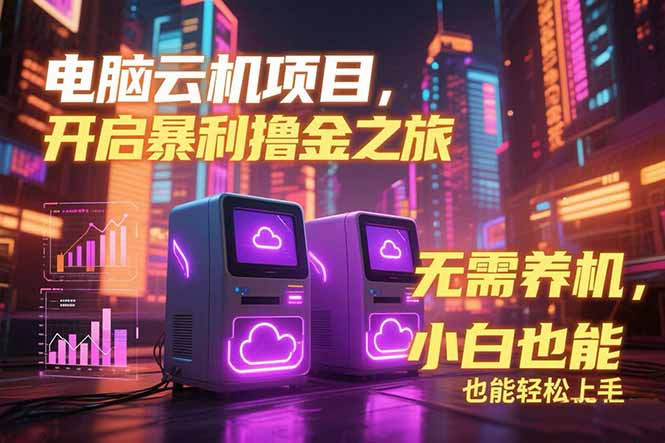 电脑云机项目 暴力撸金玩法，不需要养机 配置没有要求 单机100个窗口一…-余宽网创