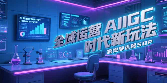 全域运营AIGC时代新玩法，文案封面设计公式，短视频运营SOP-余宽网创