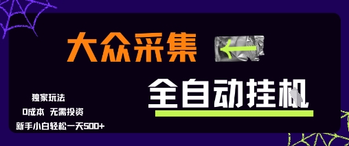 大众采集全自动玩法，新手小白轻松一天5张+，操作简单零成本【揭秘】-余宽网创