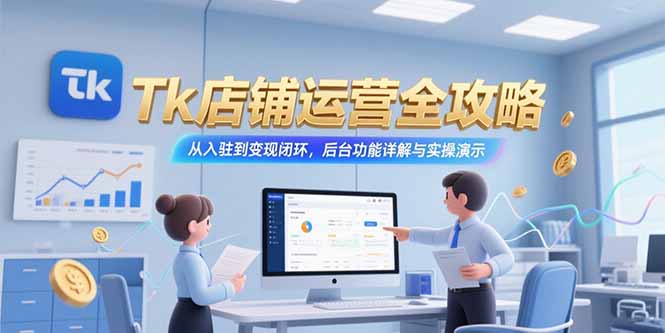 Tk店铺运营全攻略，从入驻到变现闭环，后台功能详解与实操演示-余宽网创