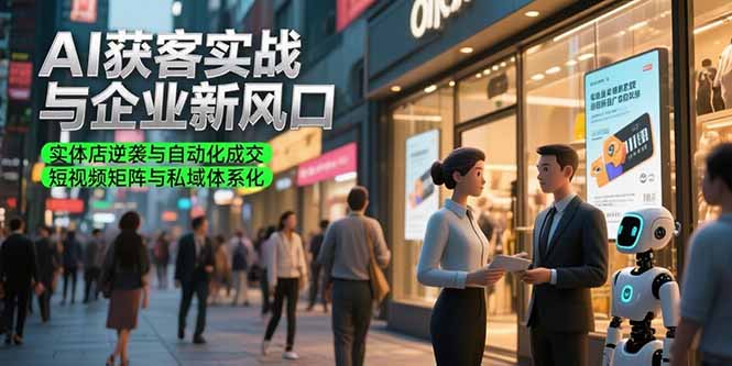 AI获客实战与企业新风口，实体店逆袭与自动化成交 短视频矩阵与私域体系化-余宽网创