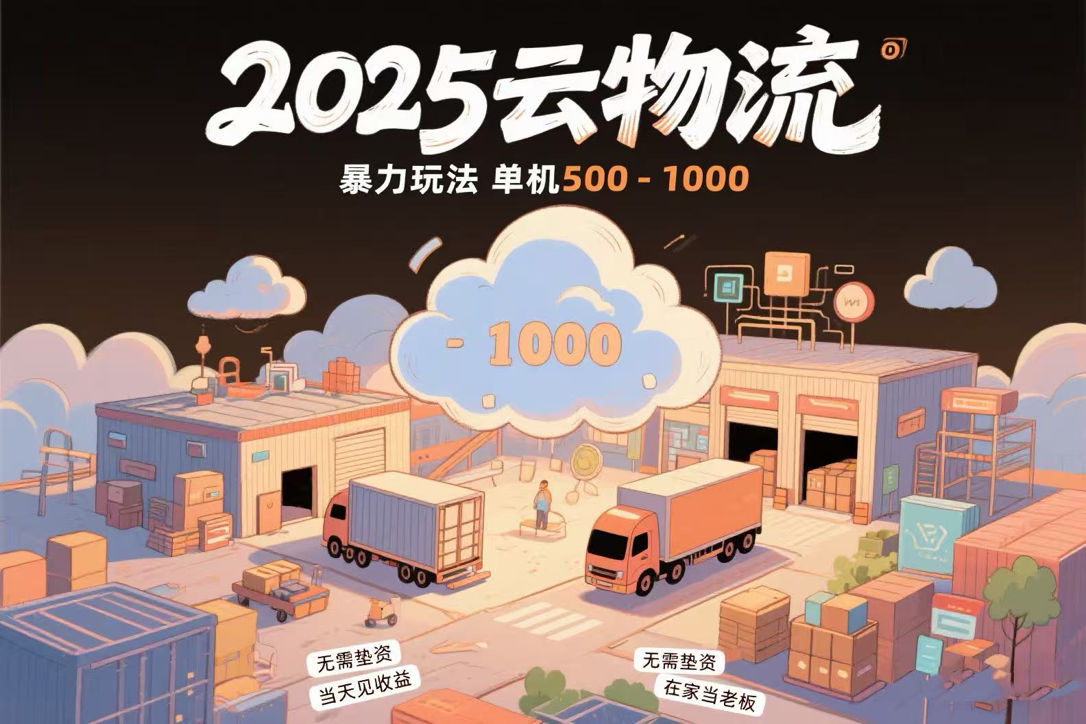 云物流赚差价，项目纯利润500~1000，无需垫资，当天到账。不需要有车，…-余宽网创
