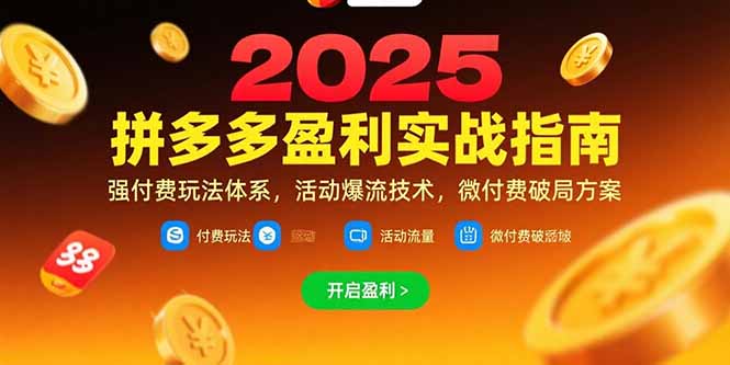 拼多多盈利实战指南，强付费玩法，活动爆流技术，微付费破局方案(更新7月-余宽网创