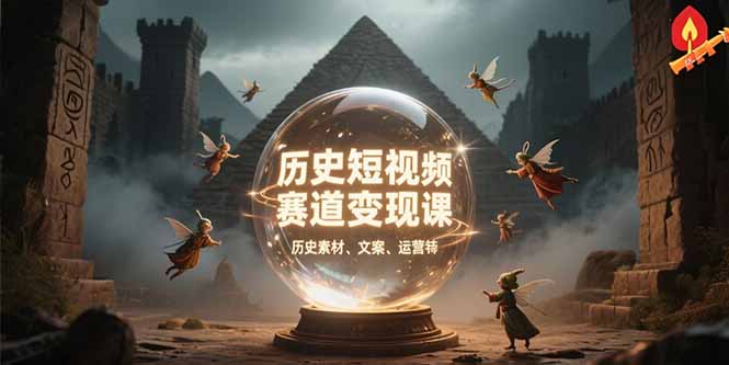 历史短视频赛道变现课，百集素材库应用，文案剪辑技巧，账号运营全案-余宽网创