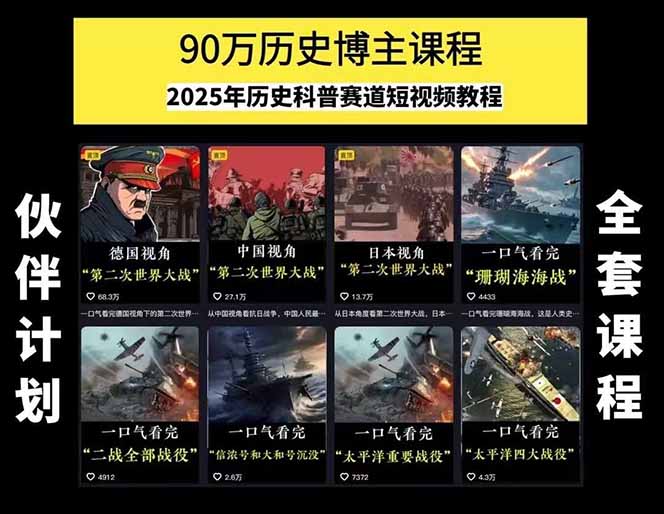 https://wc.yk520.top/wp-content/uploads/2025/07/20250715041028-6875d4b44f2cd.jpeg 历史短视频赛道变现课,百集素材库应用,文案剪辑技巧,账号运营全案
