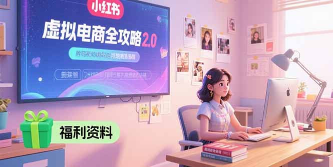 虚拟电商全攻略2.0，开店选品实操流程，账号定位、货源发布、笔记发布技巧-余宽网创