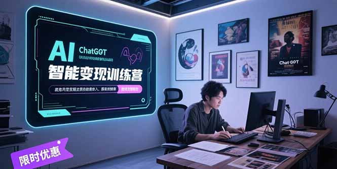 AI智能变现训练营，ChatGPT写作变现，电影解说制作，图文带货方法论-余宽网创