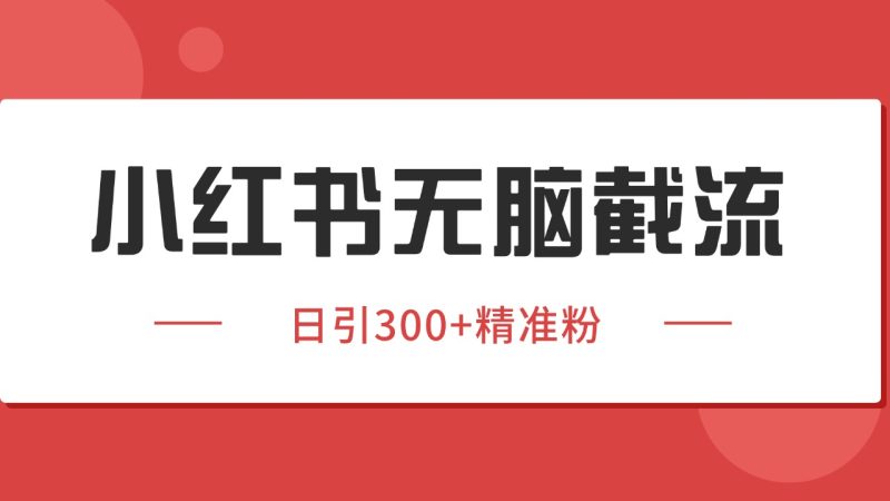 小红书截流同行客源,独家野路子获客玩法 日引200+暴力获客-余宽网创