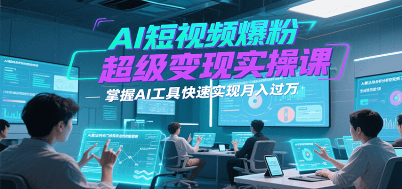 AI短视频爆粉超级变现实操课，掌握AI工具快速实现月入过万-余宽网创