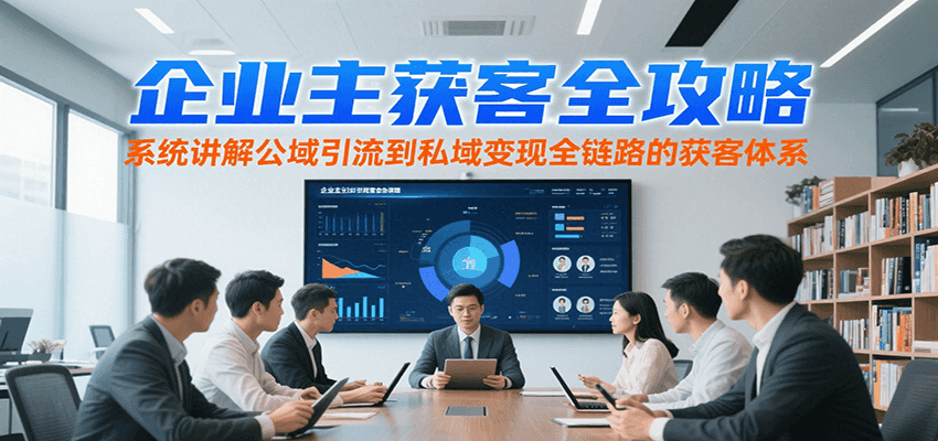 企业主获客全攻略，系统讲解公域引流到私域变现全链路的获客体系-余宽网创
