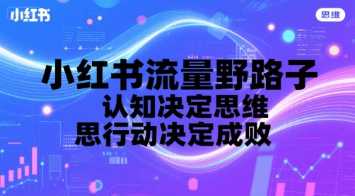 小红书流量野路子，认知决定思维，思维决定行动，行动决定成败-余宽网创