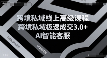 跨境私域线上高级课程，跨境私域极速成交3.0+Ai智能客服-余宽网创