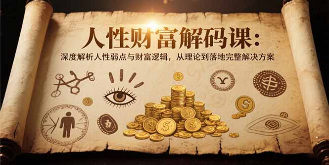 人性财富解码课6.0：深度解析人性弱点与财富逻辑，理论到落地完整解决方案-余宽网创