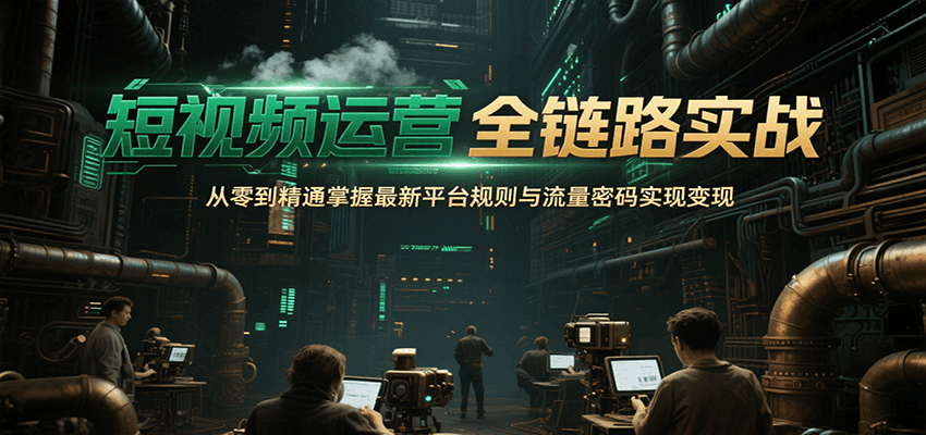 短视频运营全链路实战，从零到精通掌握最新平台规则与流量密码实现变现-余宽网创