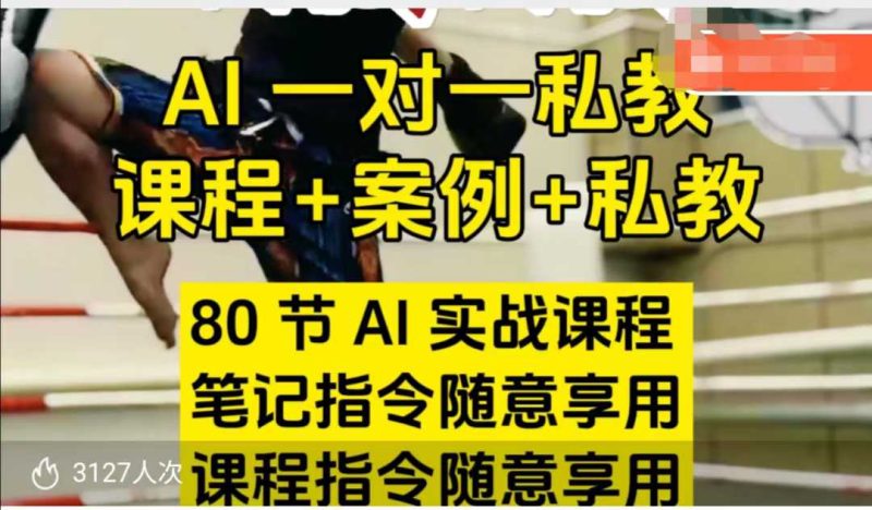 AI指令实战课，课程+案例，80节AI实战课程，笔记指令随意享用，课程指令随意享用(更新7月)-余宽网创