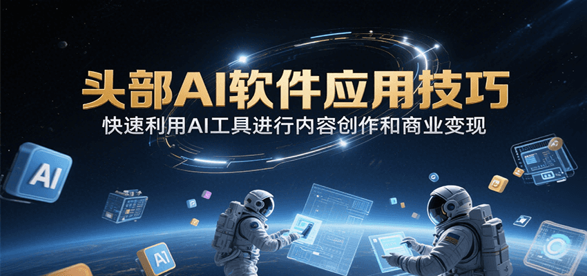 头部AI软件应用技巧，快速利用AI工具进行内容创作和商业变现-余宽网创