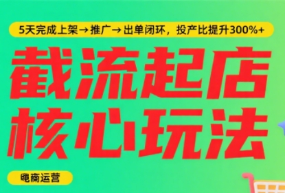 淘宝截流快速起店玩法，掌握暴力快速起店的流程-余宽网创