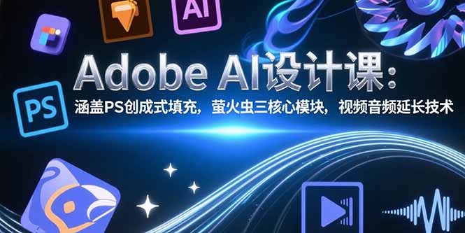 Adobe AI设计课：涵盖PS创成式填充，萤火虫三核心模块，视频音频延长技术-余宽网创