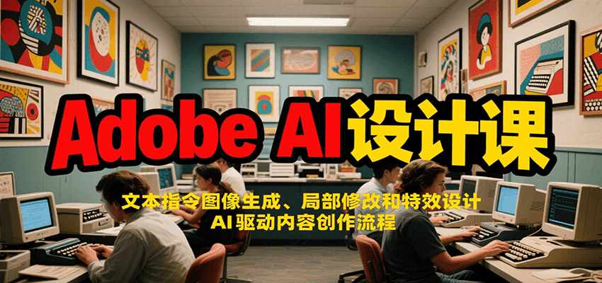 Adobe AI设计课：文本指令图像生成、局部修改和特效设计，AI驱动内容创作流程-余宽网创