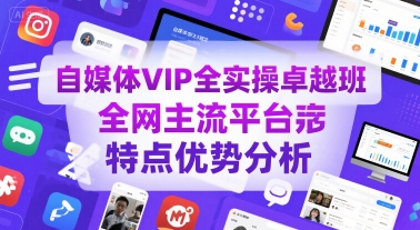 自媒体VIP全实操卓越班，全网主流平台特点优势分析-余宽网创