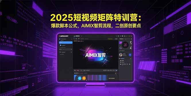 2025短视频矩阵特训营：爆款脚本公式，AIMIX智剪流程，二创原创要点-余宽网创