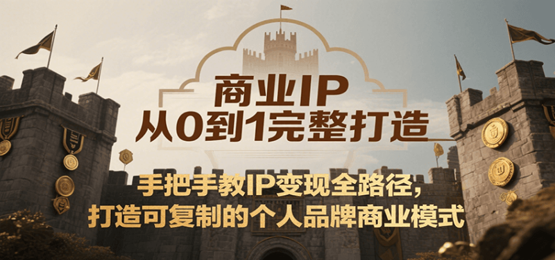商业IP从0到1完整打造，手把手教IP变现全路径，打造可复制的个人品牌商业模式-余宽网创