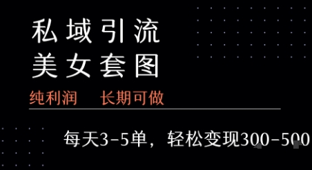 私域卖套图每天3-5单   每单利润99-2张+-余宽网创